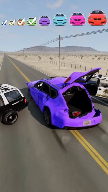 sMpI-I-cpKo - Big And Small Cars vs Chained Police Cars - BeamNG.drive!
