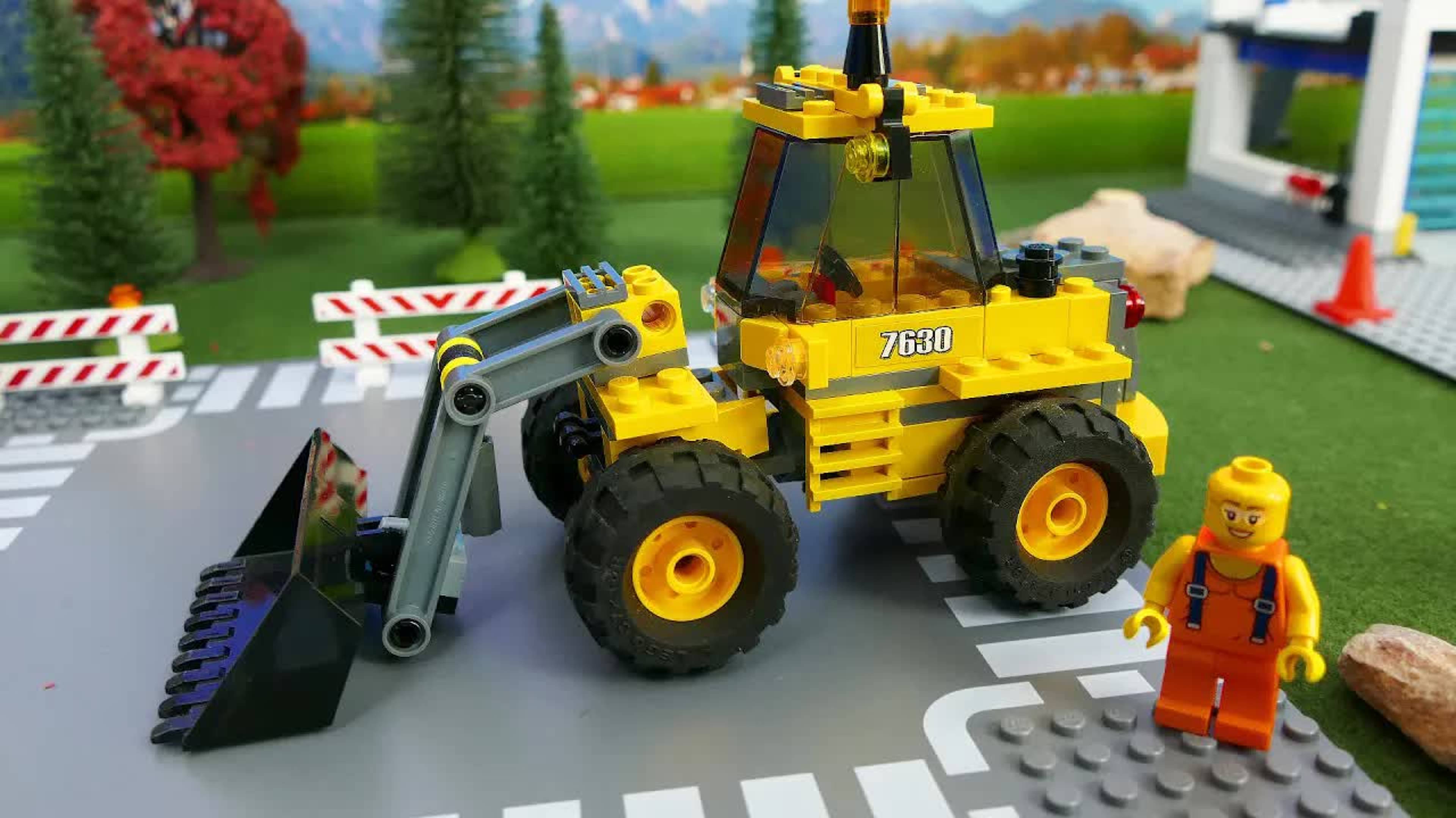 Грузовой трактор и экскаватор Lego. Игрушечные транспортные средства для детей