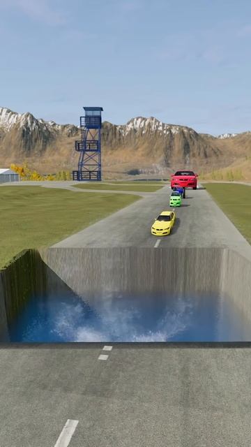 s9Q6sopOu3Y - Colorful Small to Giant Cars vs Giant Pit #10 - BeamNG.drive!