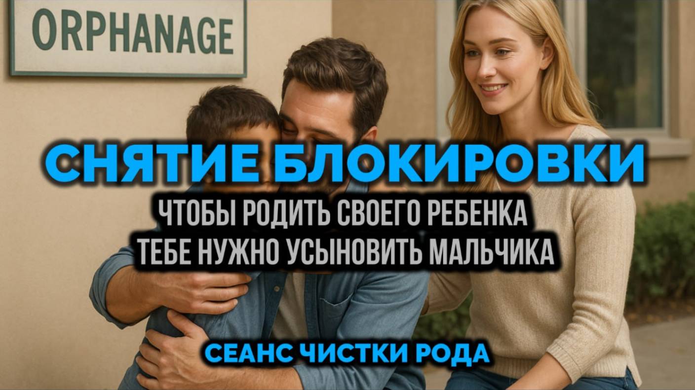 СНЯТИЕ БЛОКИРОВКИ. ЧТОБЫ РОДИТЬ СВОЕГО РЕБЕНКА ТЕБЕ НУЖНО УСЫНОВИТЬ МАЛЬЧИКА: СЕАНС ЧИСТКИ РОДА
