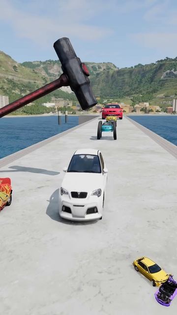 sob-kyPms18 - Colorful Small to Giant Cars vs Hammer ｜ BeamNG.drive!