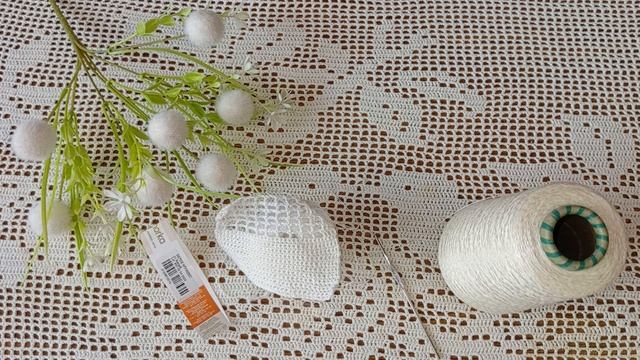 Тестирую пряжу для кухонной шторы 🧶