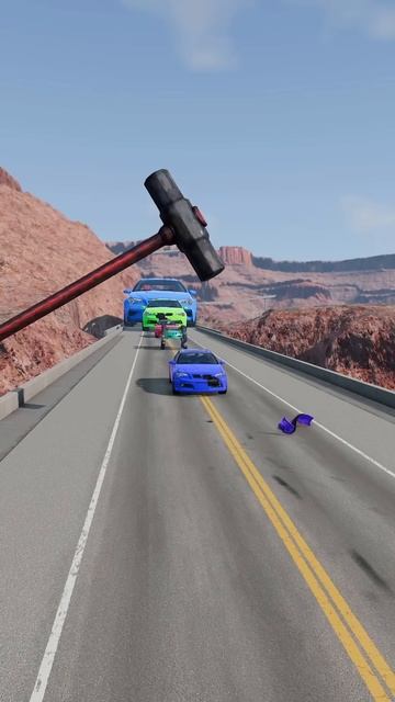 ofeNh7Uyvc8 - Colorful Small to Giant Cars vs Hammer ｜ BeamNG.drive!