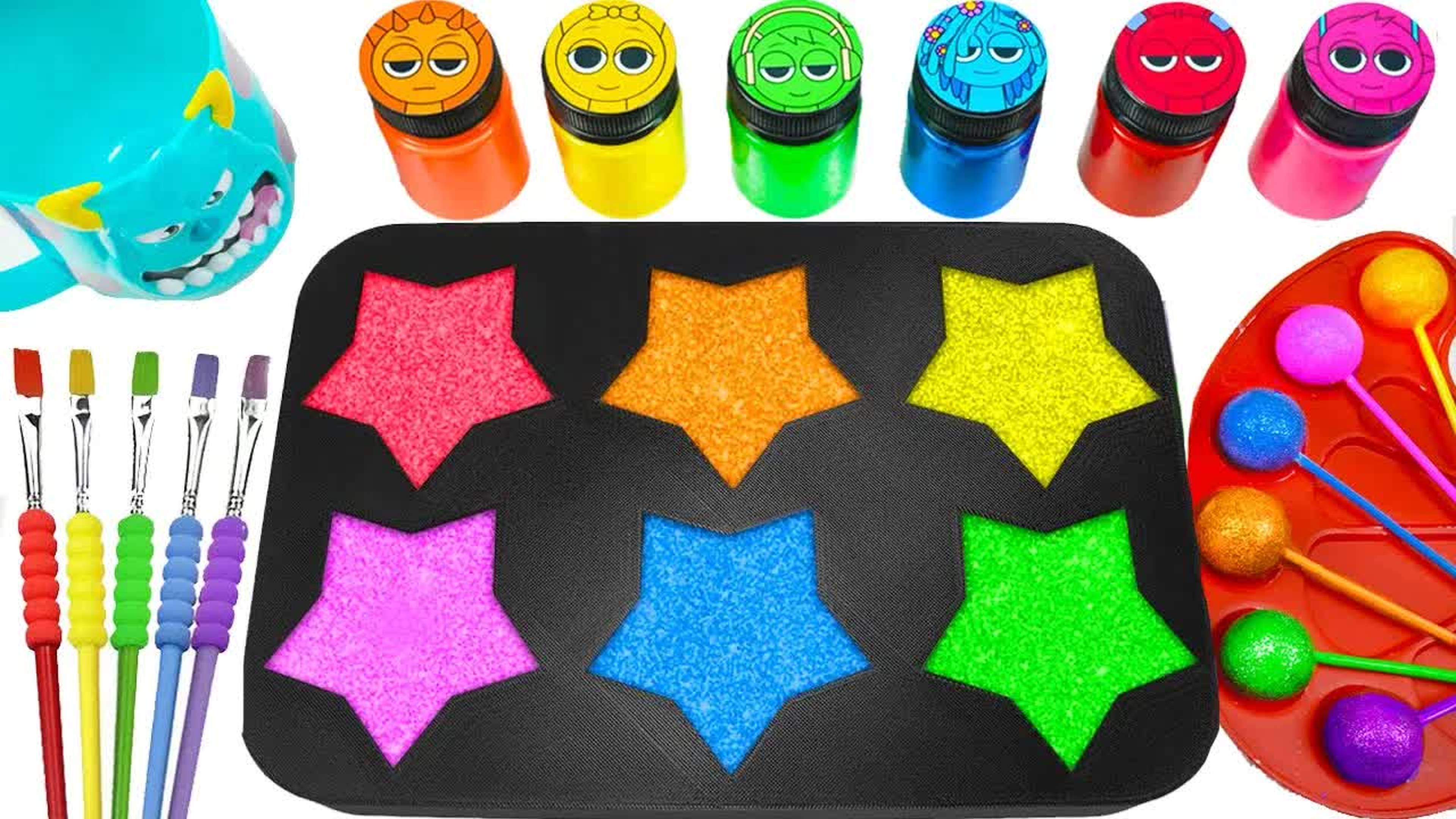 Спрунки в виде волшебных слаймов и конфет Blue Monster Stars ASMR