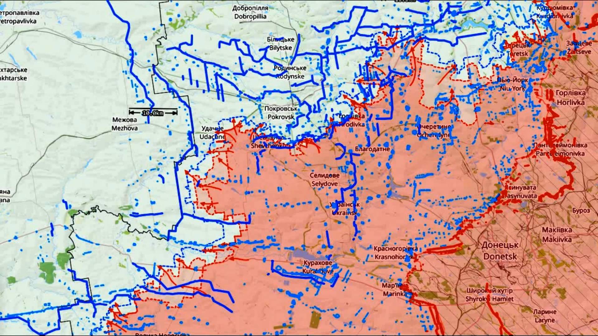 Карта боевых действий. Изменение лини фронта за май 2025 года.