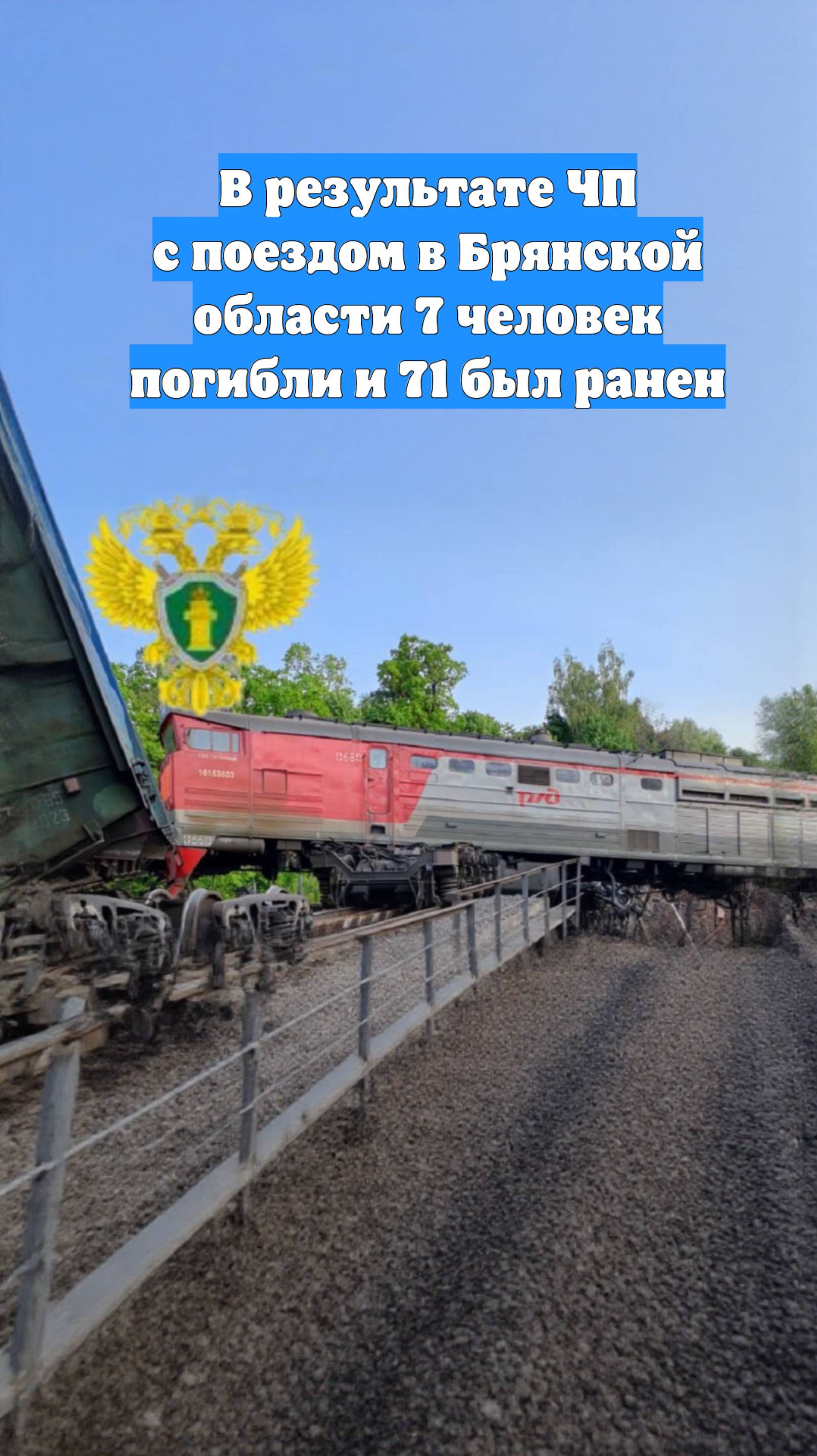 В результате ЧП с поездом в Брянской области 7 человек погибли и 71 был ранен