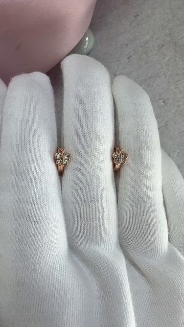 Детские серьги "Бабочки" (1+) в золоте, Xuping Jewelry