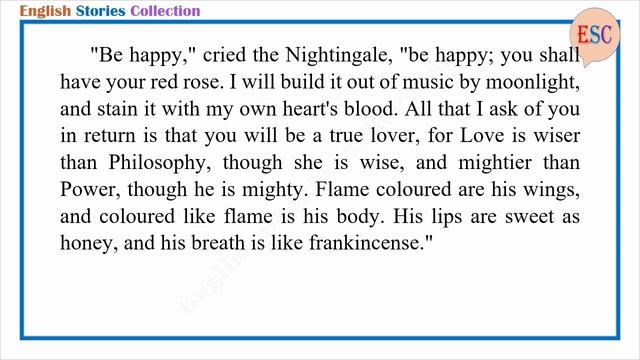 Learn English Through Story - The Nightingale and the Rose by Oscar Wilde