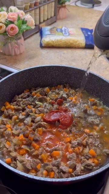 Макароны с говядиной👍