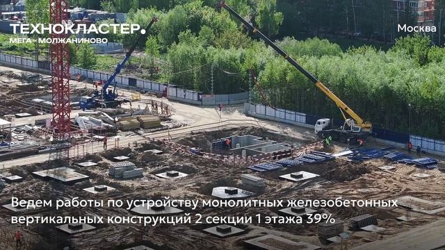 Ход строительства Технокластер «Мега – Молжаниново» от застройщика «Страна Девелопмент», 01.06.2025