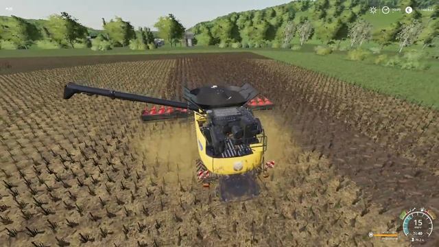 Farming Simulator 19.Работа на дядю Васю.Сбор подсолнуха серия 3
