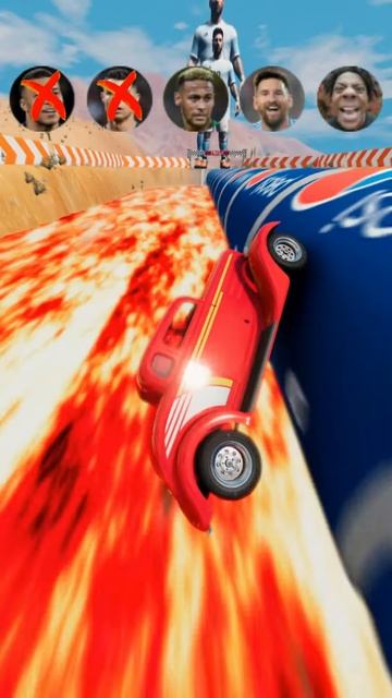 ZvGbdWrFH8g - Ronaldo vs Messi vs Neymar vs IShowSpeed Jump Challenge - Beamng.Drive