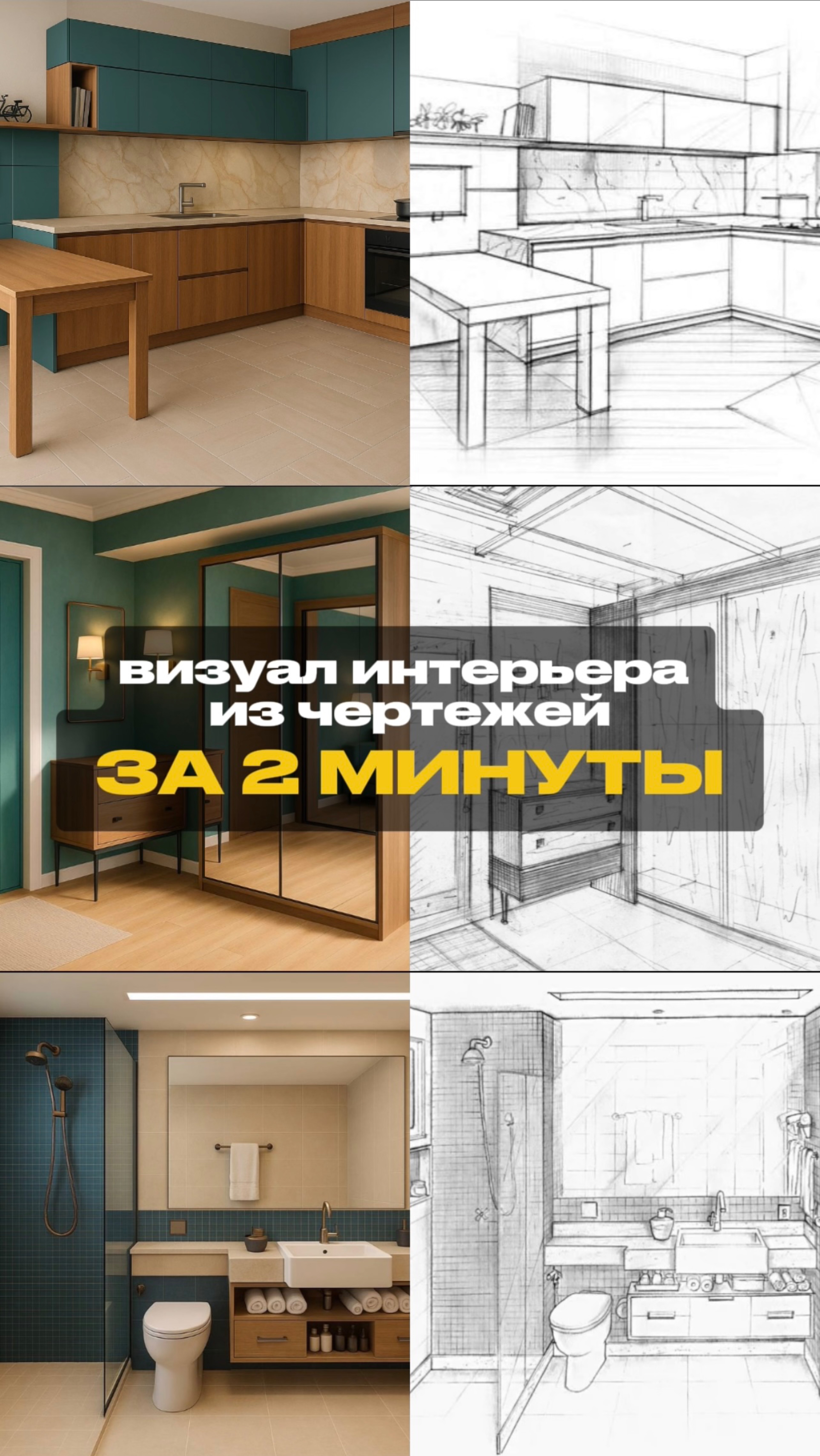 Как из черно-белых чертежей сделать визуализацию? 🎨