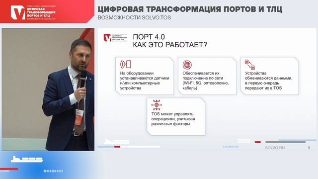 «Индустрия 4.0. Мировые тренды цифровизации портов и ТЛЦ» – Максим Дебердеев, «Солво»