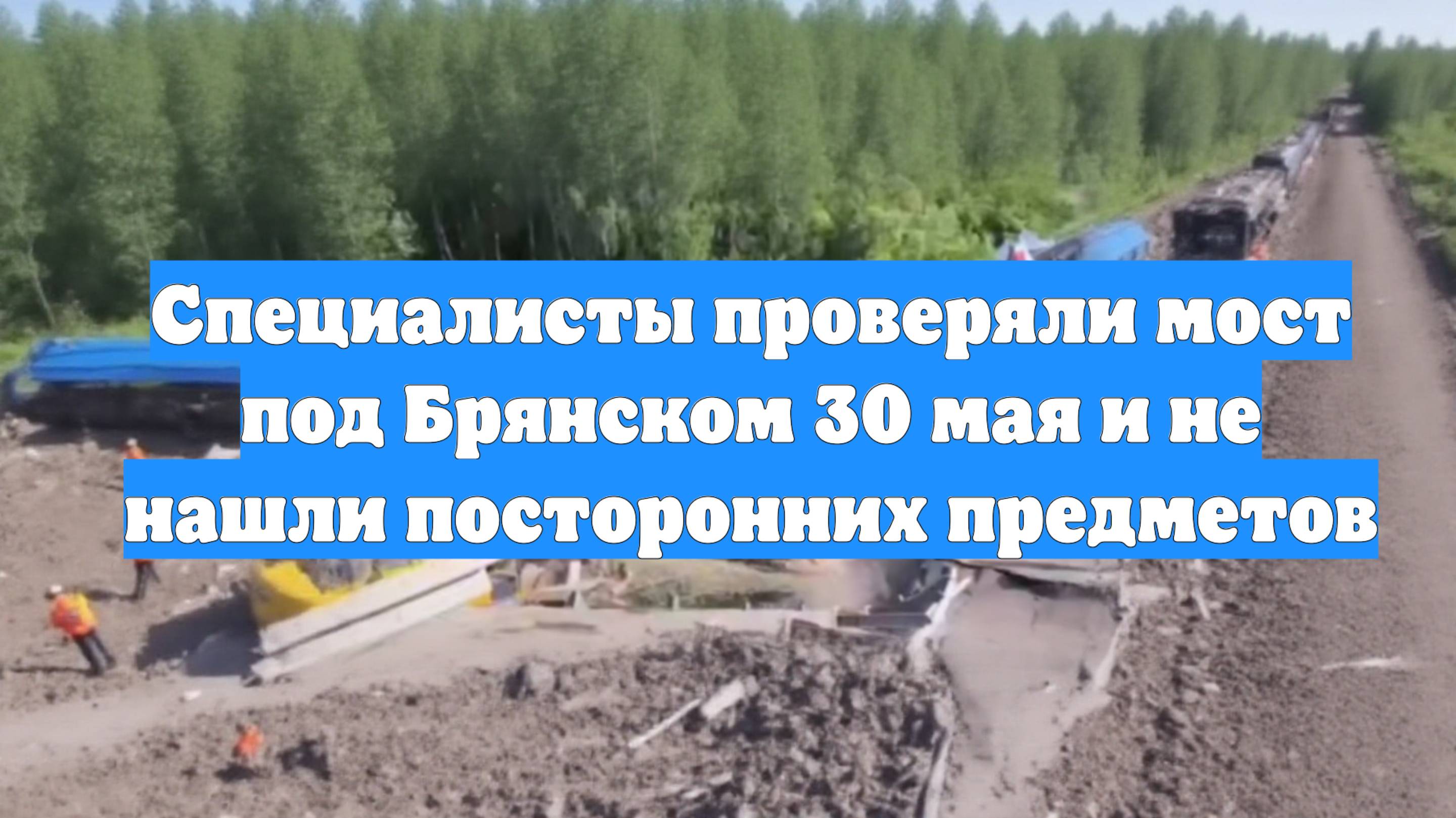 Специалисты проверяли мост под Брянском 30 мая и не нашли посторонних предметов