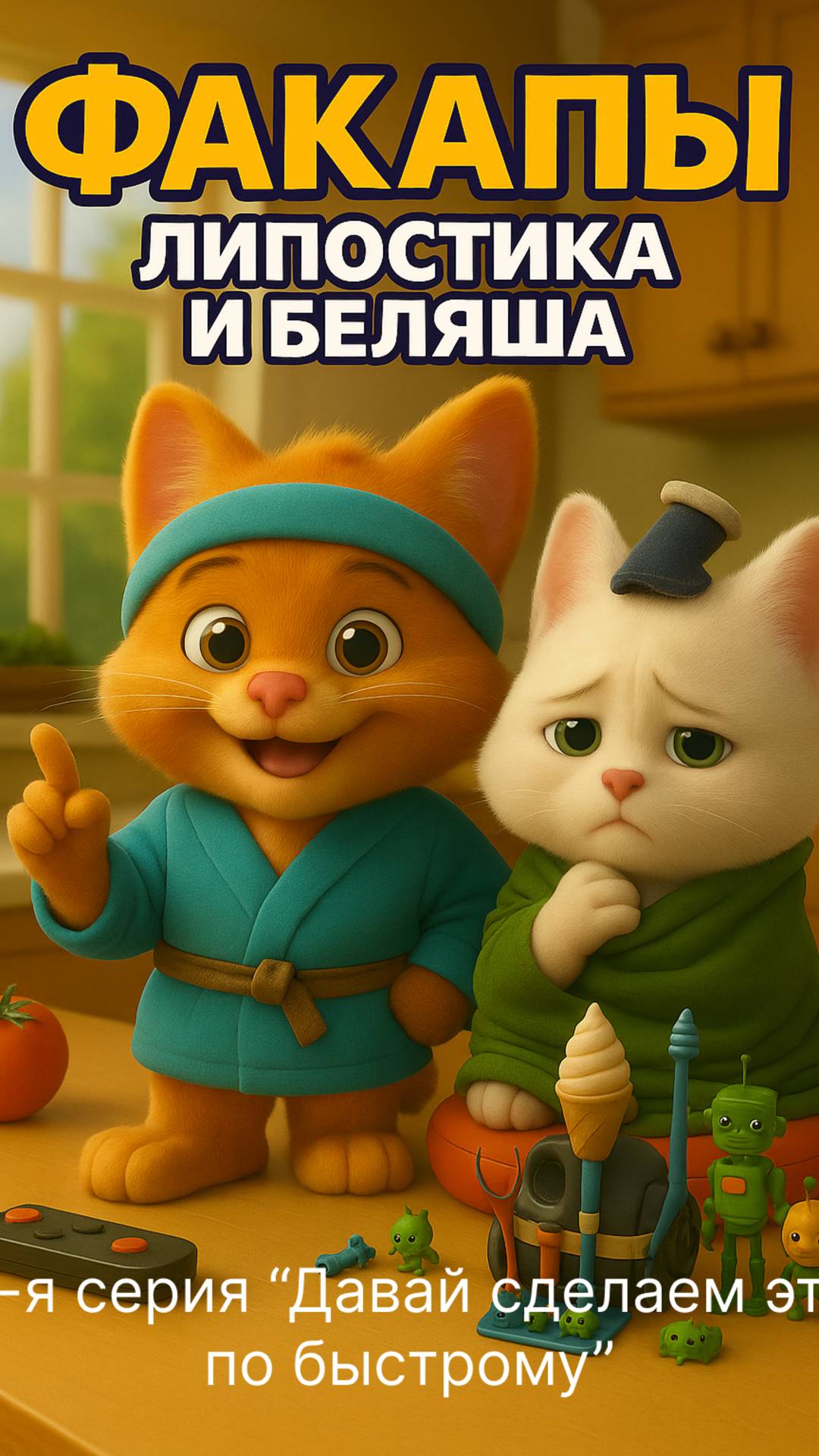 Факапы Липостика и Беляша серия 6 #котики #юмор #aiart #мультик #hailouai