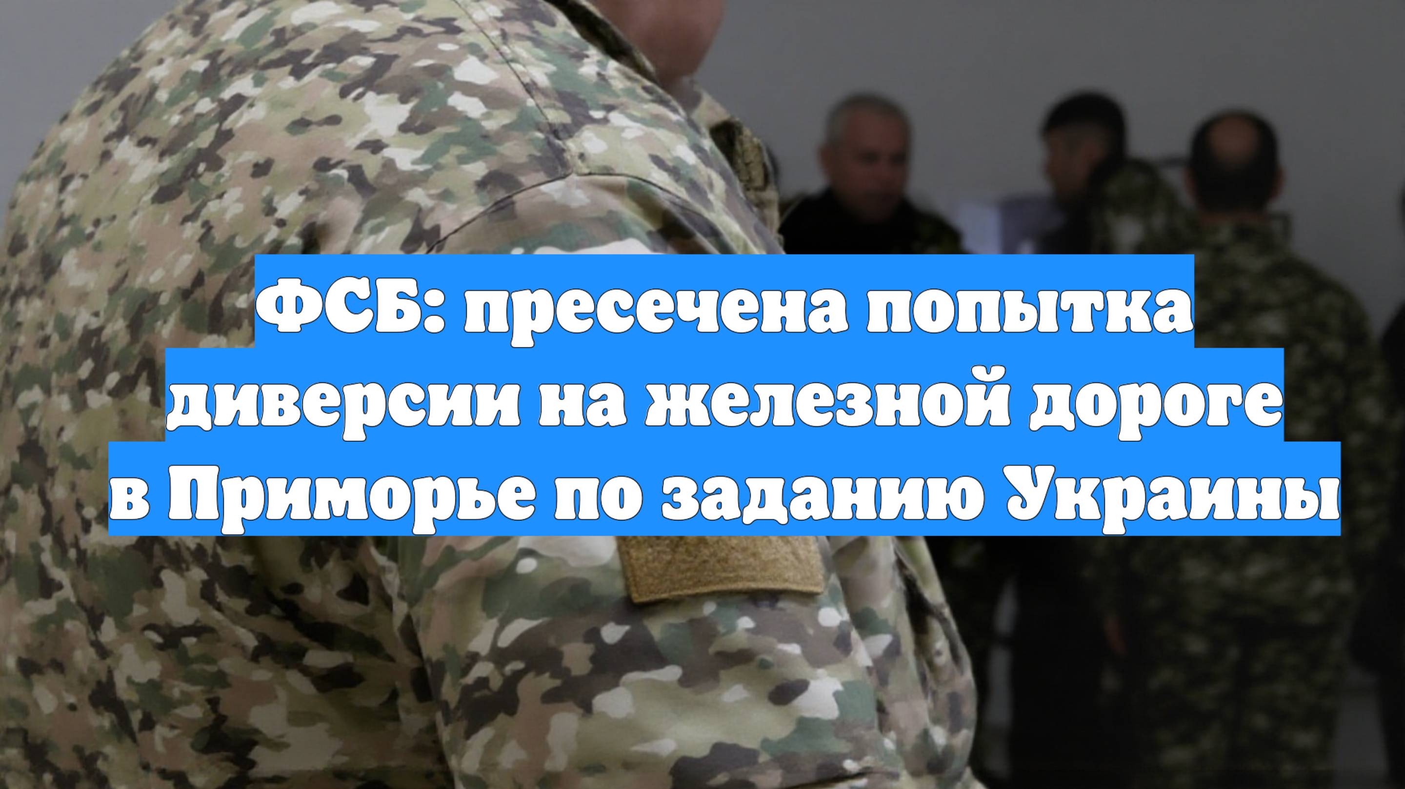 ФСБ: пресечена попытка диверсии на железной дороге в Приморье по заданию Украины