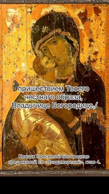 Кондак Пресвятой Богородице пред иконой Ея «Владимирской», глас 8, 3 июня по н.ст.