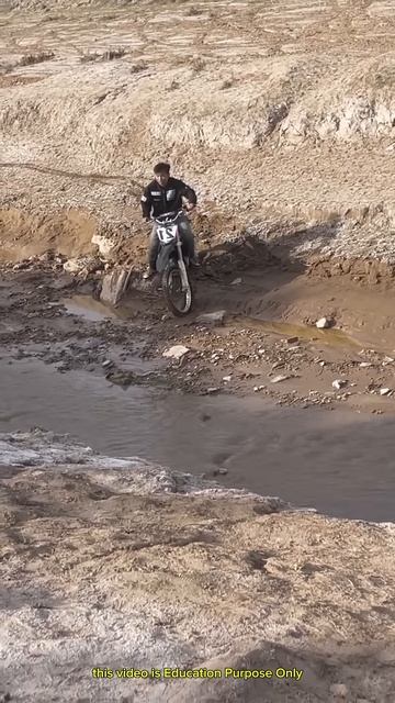 Bike falls in dirty water #shortsvideo