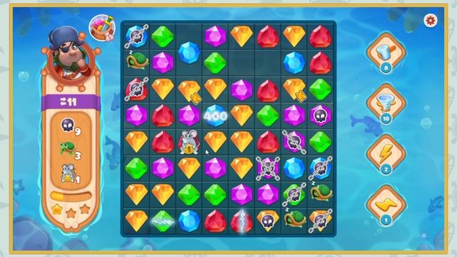 Как пройти уровень 1427 игры Сокровища Пиратов
