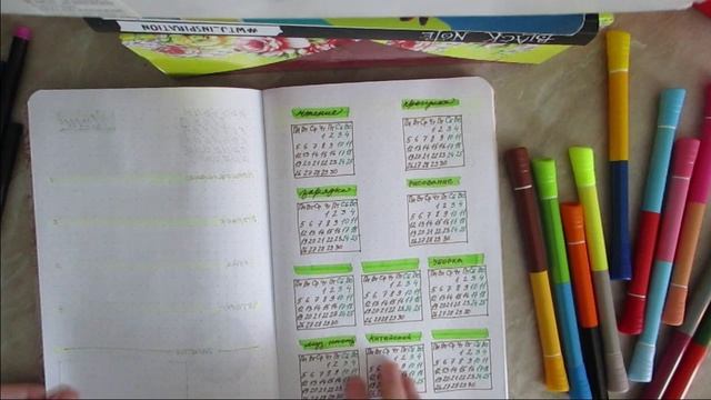 Bullet Journal Июнь 2024 Оформление киви