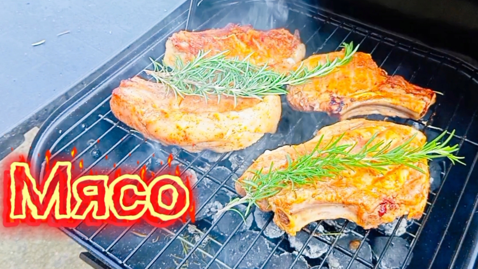 Мясное изобилие: Антрикоты, Кебабы, Свиная шея, Колбаски, Куриная Грудка и Сердца — вкуснейший гриль