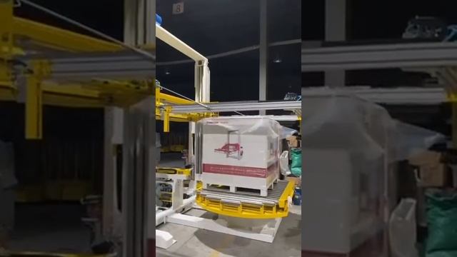 Автоматический паллетоупаковщик SolarPacking DRD с функцией укрытия верха, для встраивания в линию