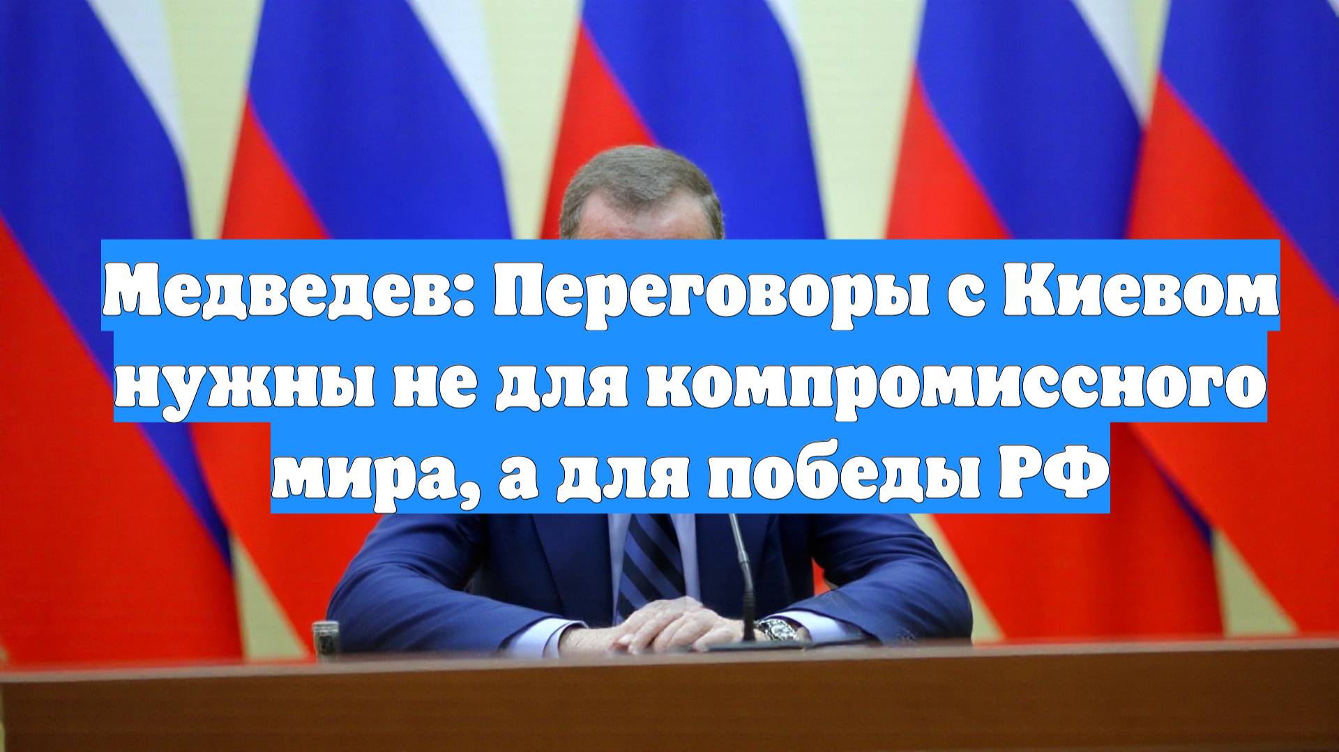 Медведев: Переговоры с Киевом нужны не для компромиссного мира, а для победы РФ