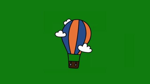 ФУТАЖ  -ВОЗДУШНЫЙ ШАР  - ХРОМАКЕЙ НА ЗЕЛЕНОМ ФОНЕ