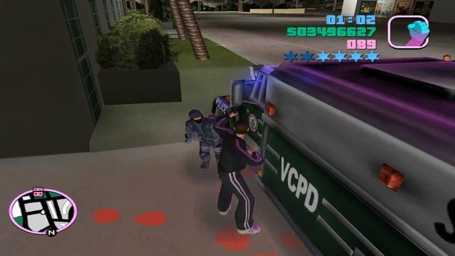 GTA Vice City! Попытка ухода от 5-ти звезд розыска