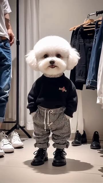 I came across a super cute little Bichon Frise in the fitting room of a clothing store. It can p