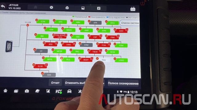 FOXWELL i80TS: Диагностика Jetour_T2 (Traveler) 2024