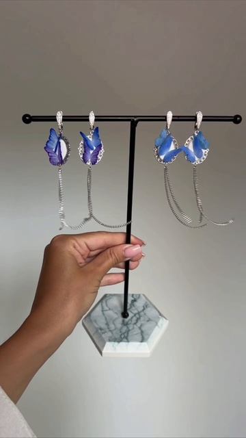 Серьги с бабочками из полимерной глины 🦋