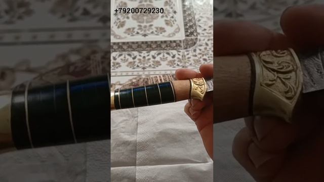 Обзор ножа от клиента с клинком от Горшкова Андрея из Дамасской стали