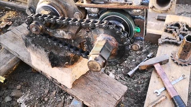 Ходоуменьшитель на мотоблок на цепной передаче.