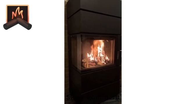 Современный каминный комплект Hi-Tech - печь-камин Астов Ферро П2С 700 в деревне Благовещенское