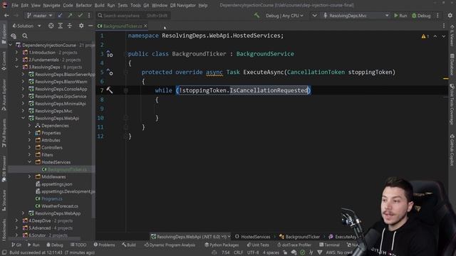 39. Resolving dependencies in Hosted Services