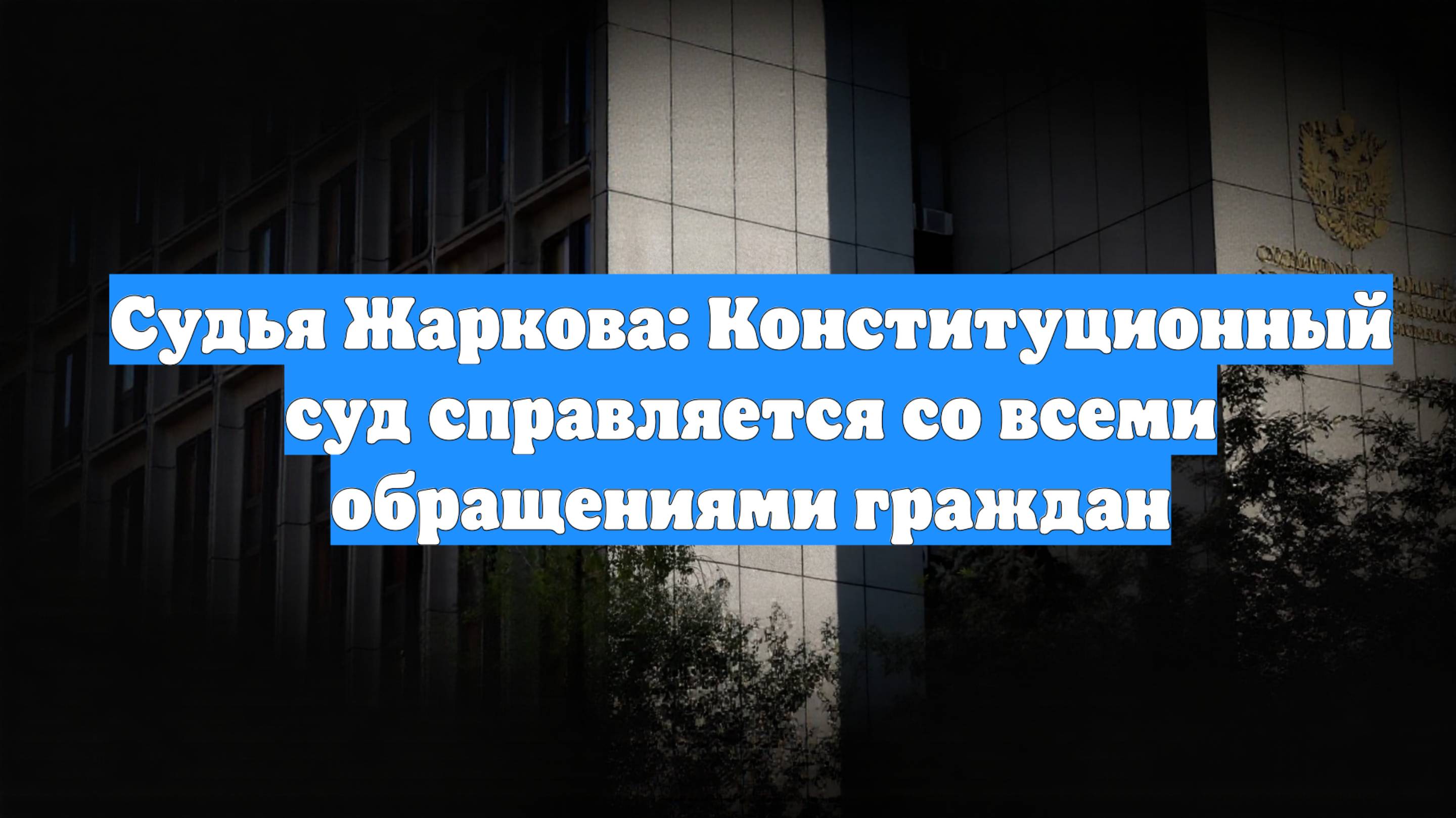 Судья Жаркова: Конституционный суд справляется со всеми обращениями граждан