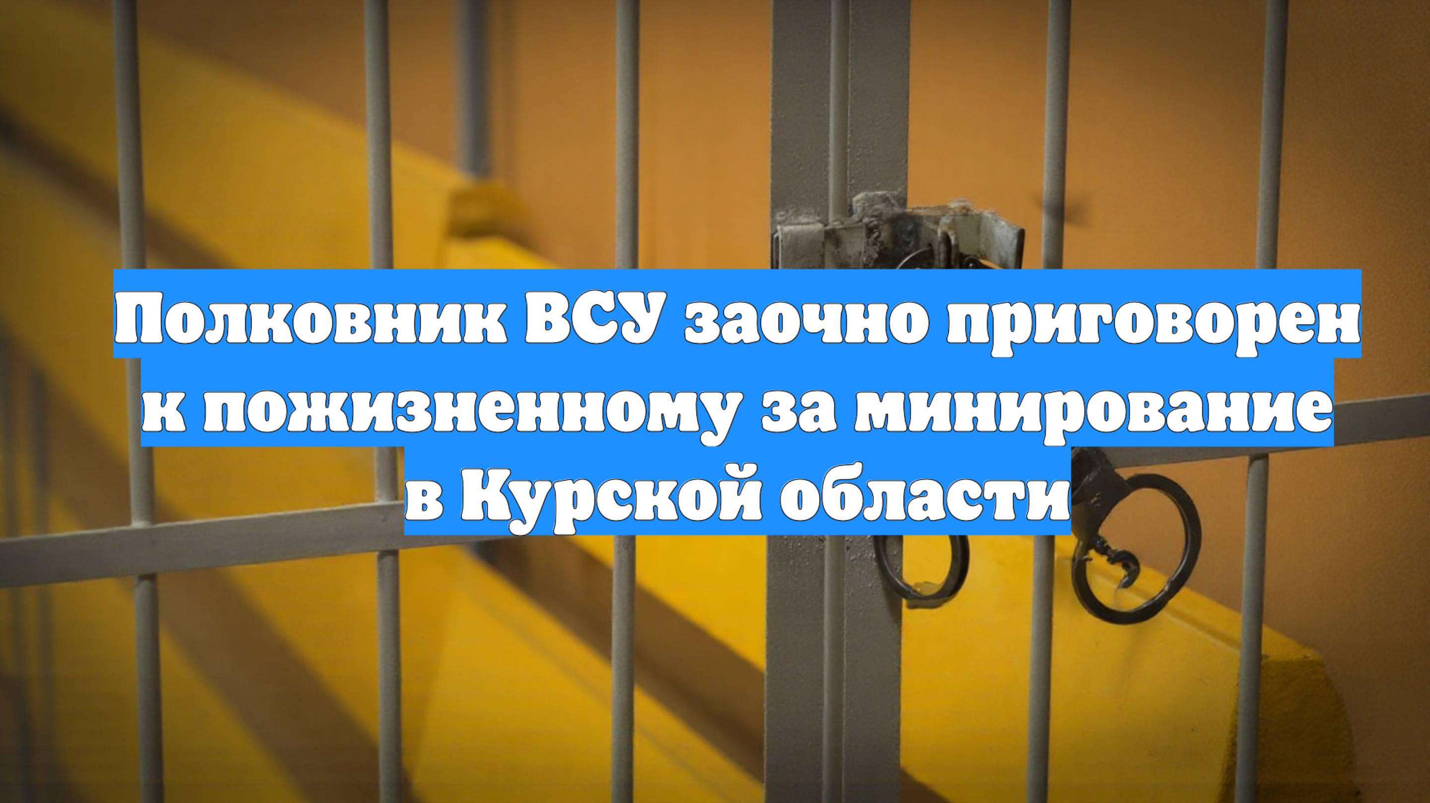 Полковник ВСУ заочно приговорен к пожизненному за минирование в Курской области
