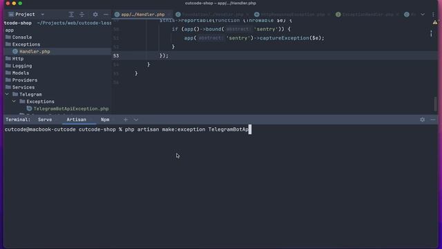 Exceptions в PHP. Урок с курса продвинутых методик Laravel от CutCod