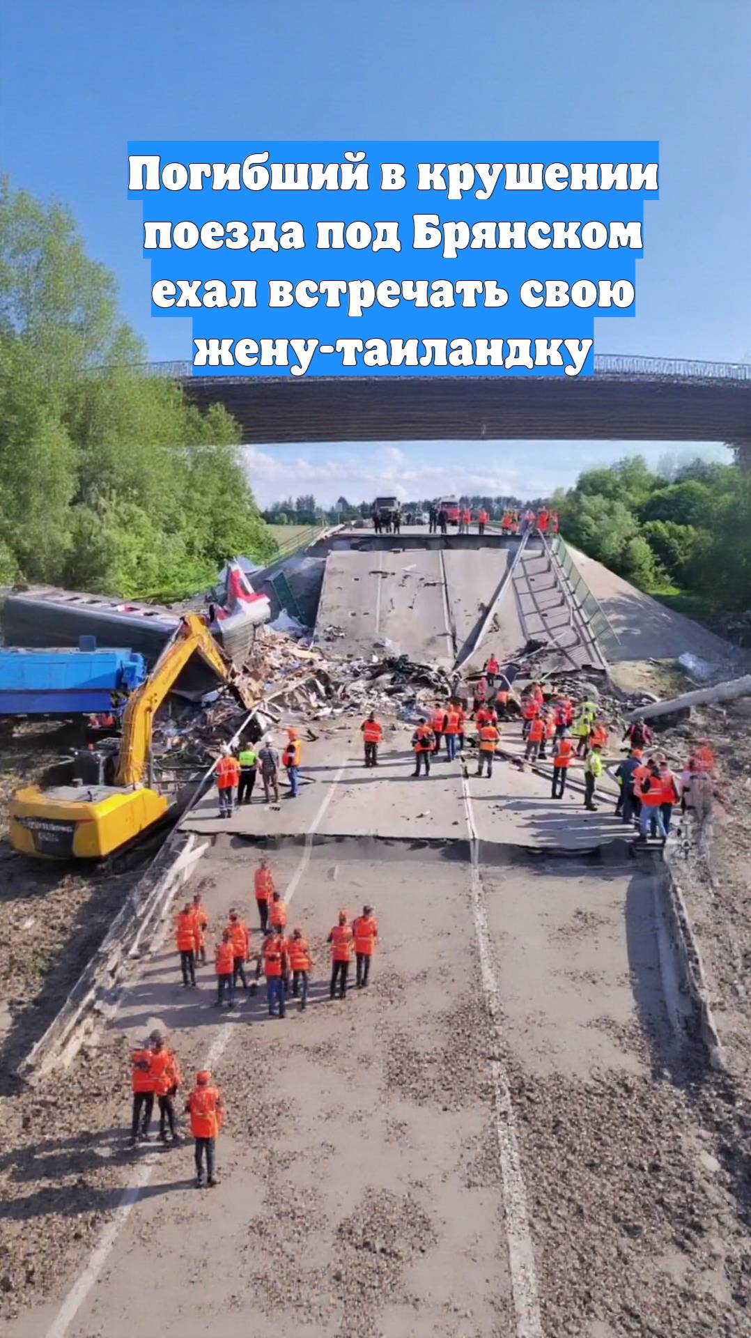 Погибший в крушении поезда под Брянском ехал встречать свою жену-таиландку