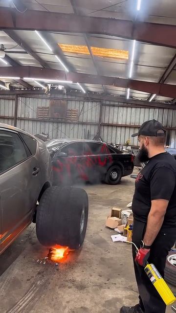 Fire testing the Prius before we do some fiery burnouts