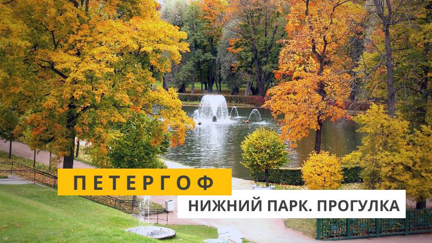 Петергоф. Прогулка по Нижнему парку в прекрасный солнечный день