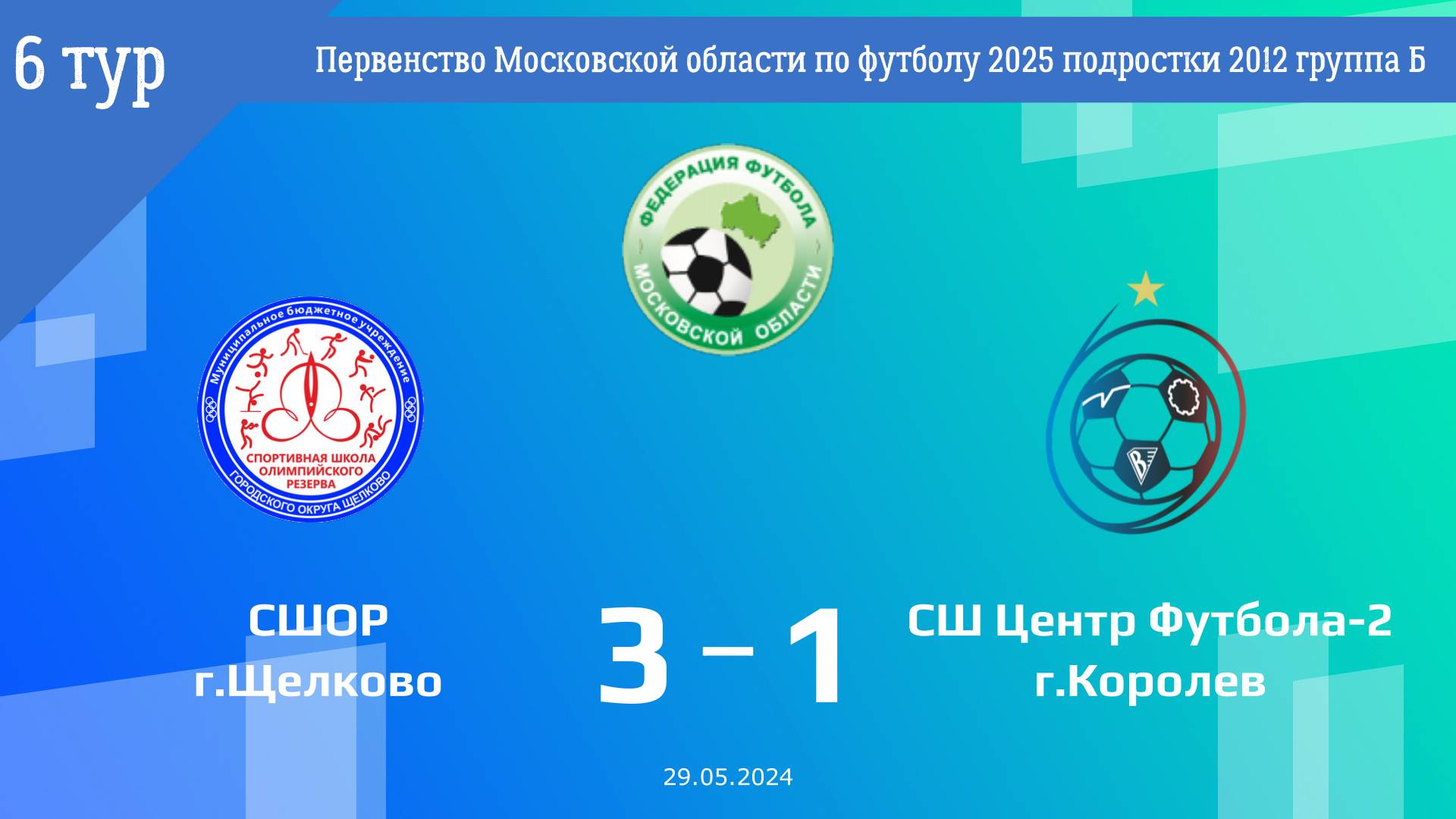2012 | 6 тур | СШОР - СШ Центр Футбола-2 (29.05.2025)