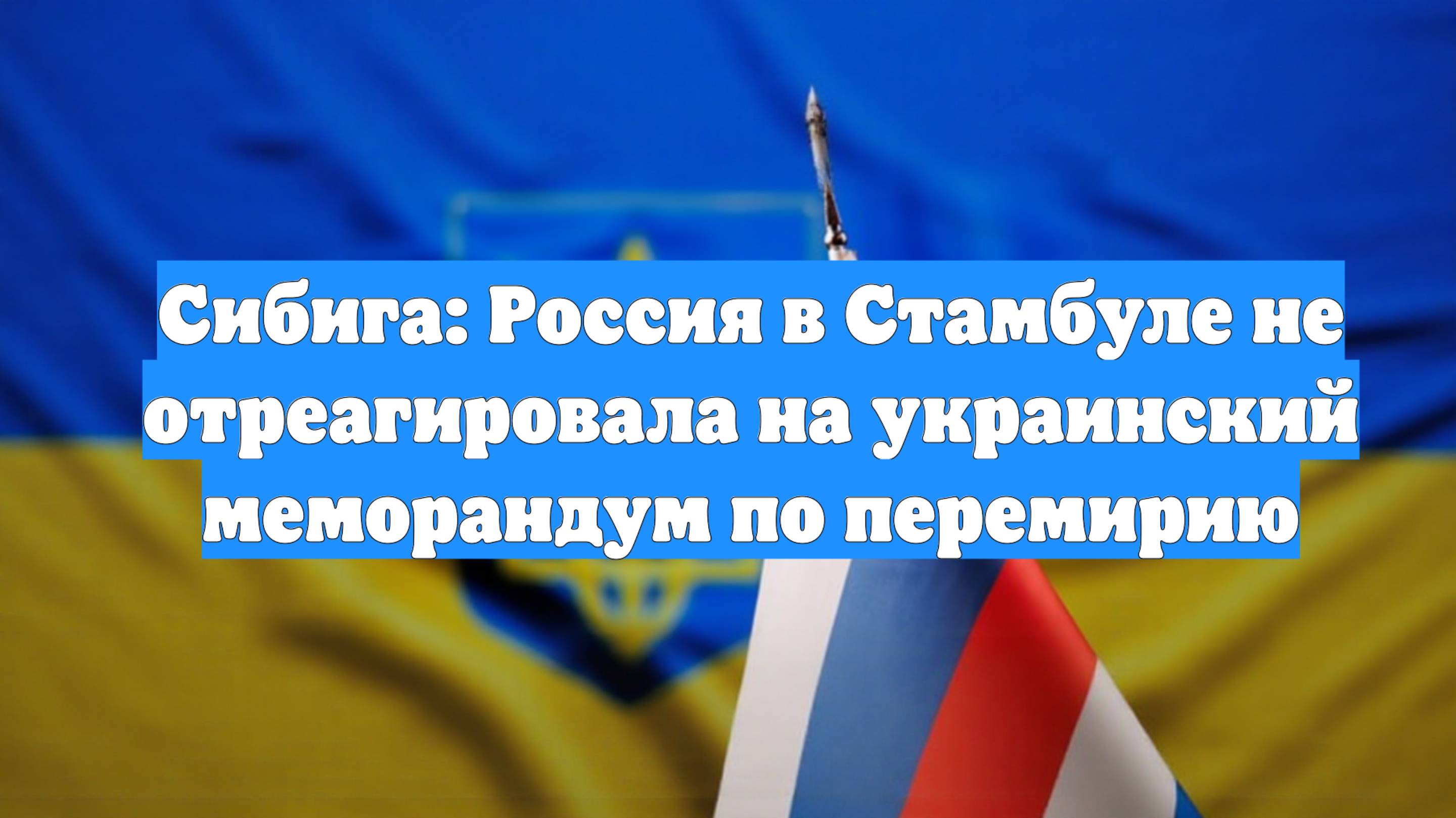 Сибига: Россия в Стамбуле не отреагировала на украинский меморандум по перемирию