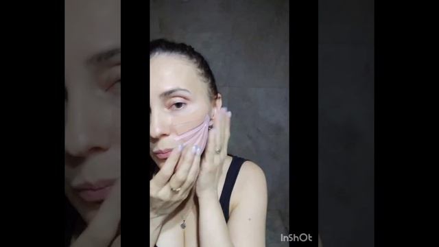 Аппликации из тейп ленты на скуловые и щёчные мышцы
