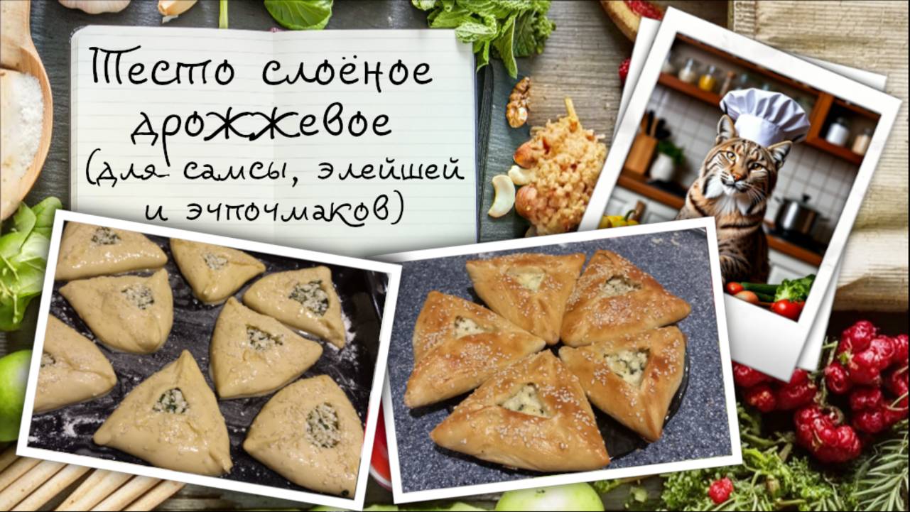 Слоёное дрожжевое тесто для самсы, элешей и эчпочмаков