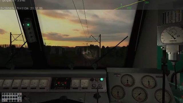 ZDSim.ЧС8-019 с поездом участок Полтава-Миргород