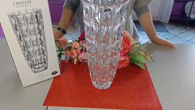 Ваза для цветов 33 см Crystalite Bohemia "Диаманд /Без декора" / 060149