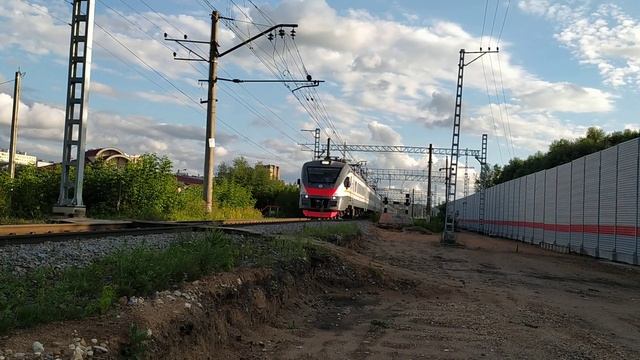 Электропоезд ЭП2Д-0099 ЦППК перегон Дмитров - Каналстрой